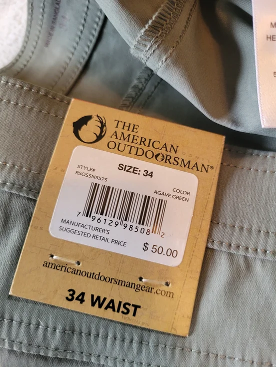 The American Outdoorsman Mens Size 34 Nylon Hiking Trail Shorts UPF 50 Stretch - Picture 15 of 15